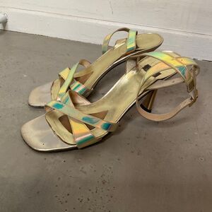 Stuart Weiztman Iridescent Strappy Heels